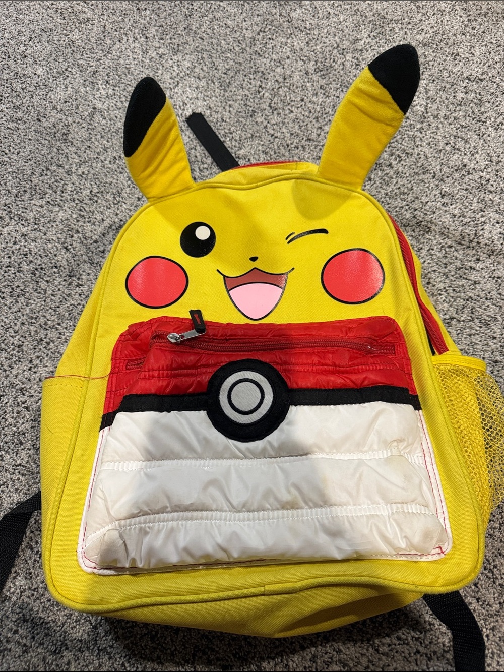 Pikachu Yellow Kids Backpack with Poké Ball Front Pocket